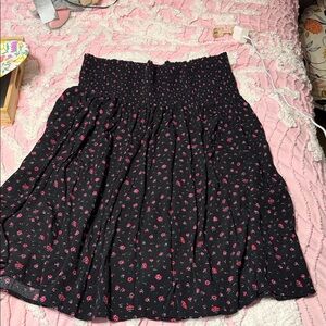 The Nines by HATCH Black Midi dress with Pink Floral Print